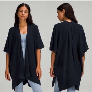 Lululemon Women's Merino Wool Short Sleeve Wrap Cardigan - Size XL/XXL Black